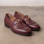 Men's Burgundy Leather Bit Loafers — Lyme