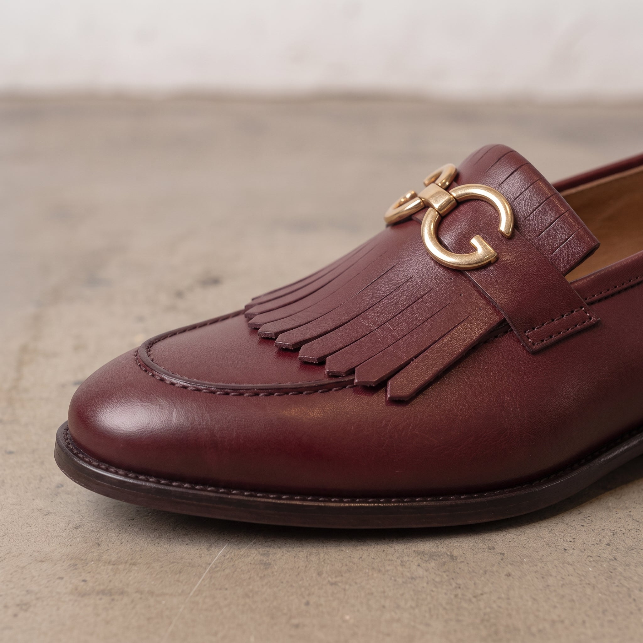 Men's Burgundy Leather Bit Loafers — Lyme