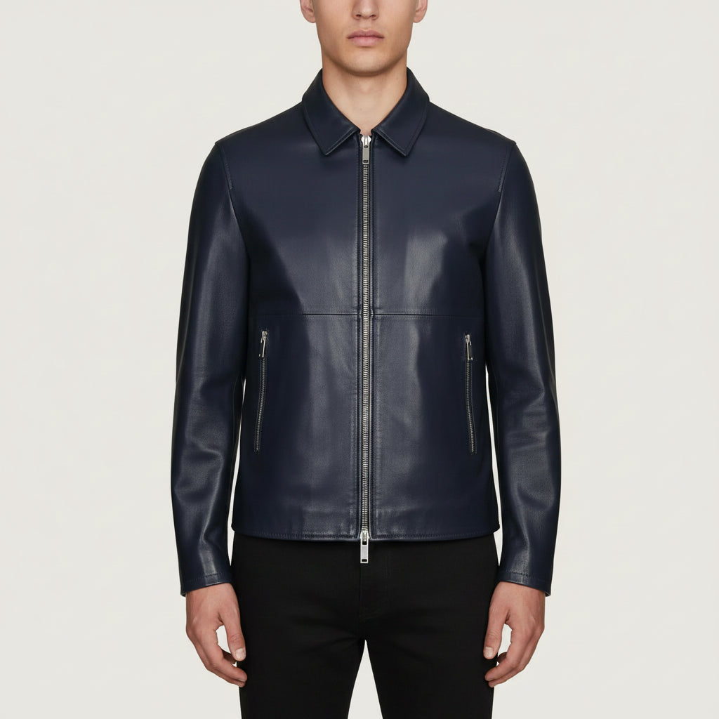 Men’s Handmade Genuine Leather Biker Jacket - Motorcycle Moto Jacket