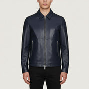 Men’s Handmade Genuine Leather Biker Jacket - Motorcycle Moto Jacket