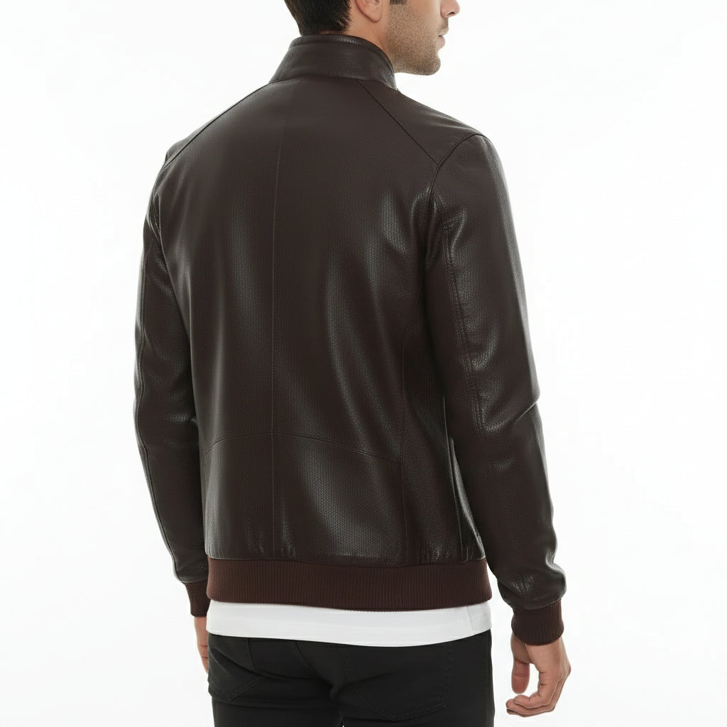 Men's Handmade Cafe Racer Leather Jacket