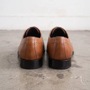 Men's Brown and Dark Brown Wingtip Cap-Toe Leather Oxfords — Duggan