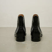 Men's Black Crocodile Pattern Leather Chelsea Boots