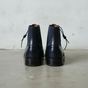 Men's Navy Blue Cap-Toe Suede Derby Boots