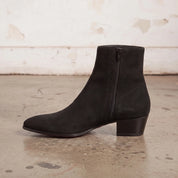 Men's Black Plain-Toe Suede Ankle Boots — Merrick