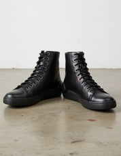 Calf Geniune Leather Men's Extra Protection Toe Biker Sneakers - angle-view-showing-depth