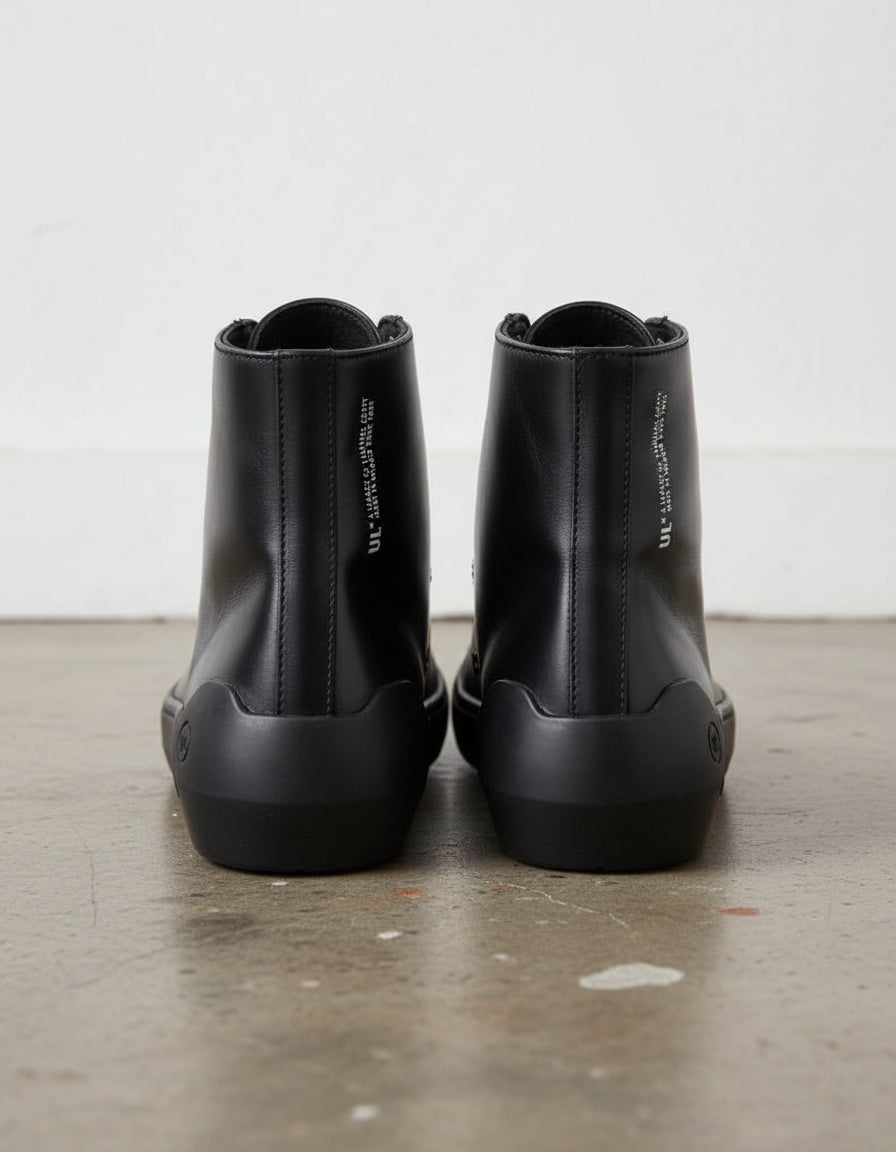 Calf Geniune Leather Men's Extra Protection Toe Biker Sneakers - back-view