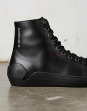Calf Geniune Leather Men's Extra Protection Toe Biker Sneakers - detail-view-showing-texture