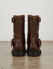 Calf Leather Motorcycle Boots - Enhanced Protection Moto Boots - back-view