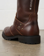 Calf Leather Motorcycle Boots - Enhanced Protection Moto Boots - detail-view-showing-texture