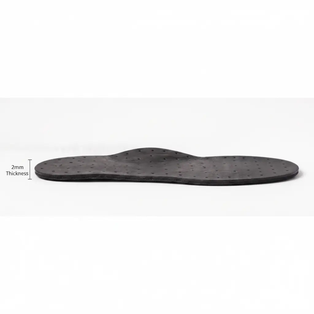 Black Leather Insoles,  Slim Shoe Inserts — Finham