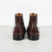 Men's Dark Brown Cap-Toe Leather Oxford Boots
