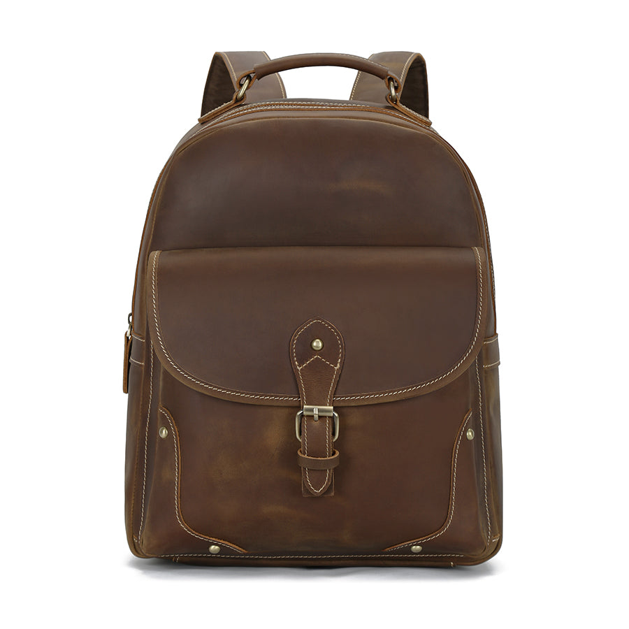 classic leather backpack mens Men's Classic Leather Backpack – Premium Travel & Work Bag