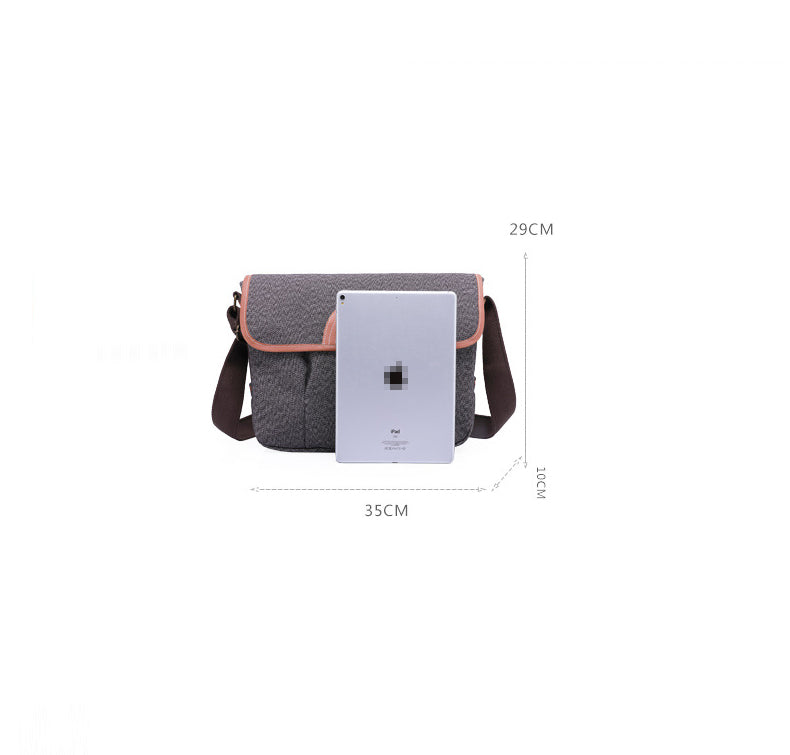 Classic Tweed Canvas Messenger Bag with Stylish and Spacious Design