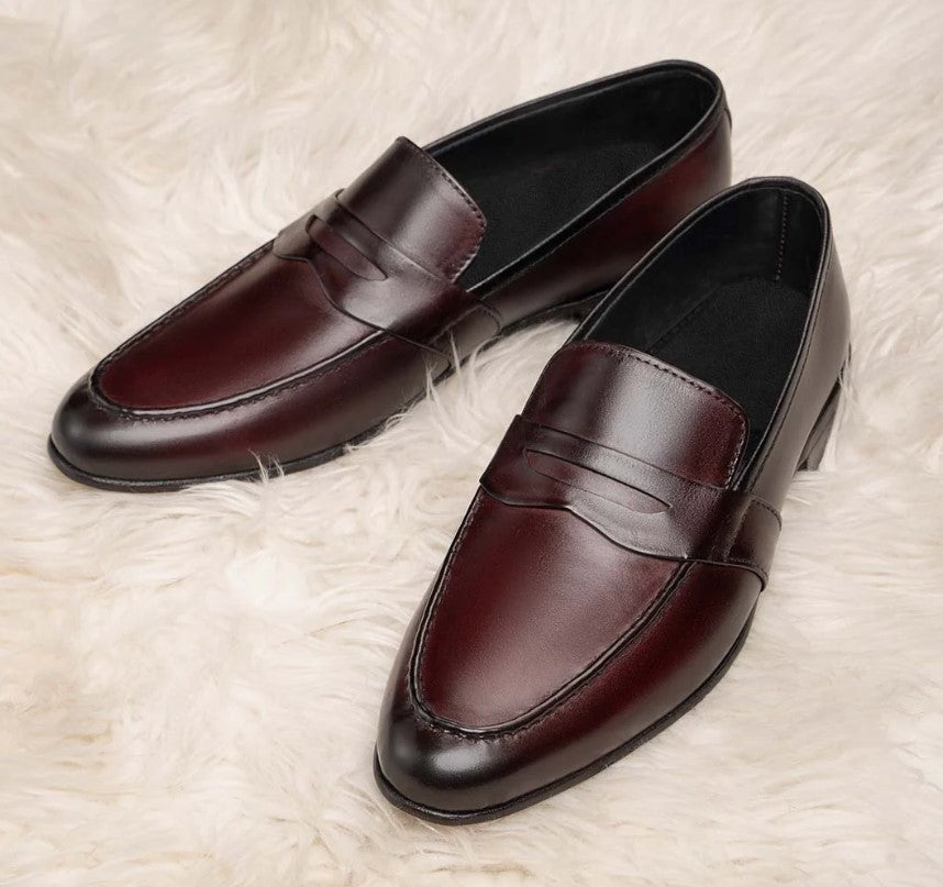 Men's Genuine Leather Moccasin Dress Shoes | Classic Slip-On Loafers US 8.5 / Brown / D - Standard Men's Genuine Leather Moccasin Dress Shoes | Classic Slip-On Loafers US 8.5 / Brown / D - Standard