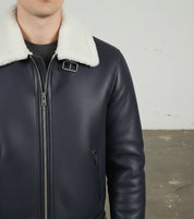 Men's Handmade Shearling Leather Jacket