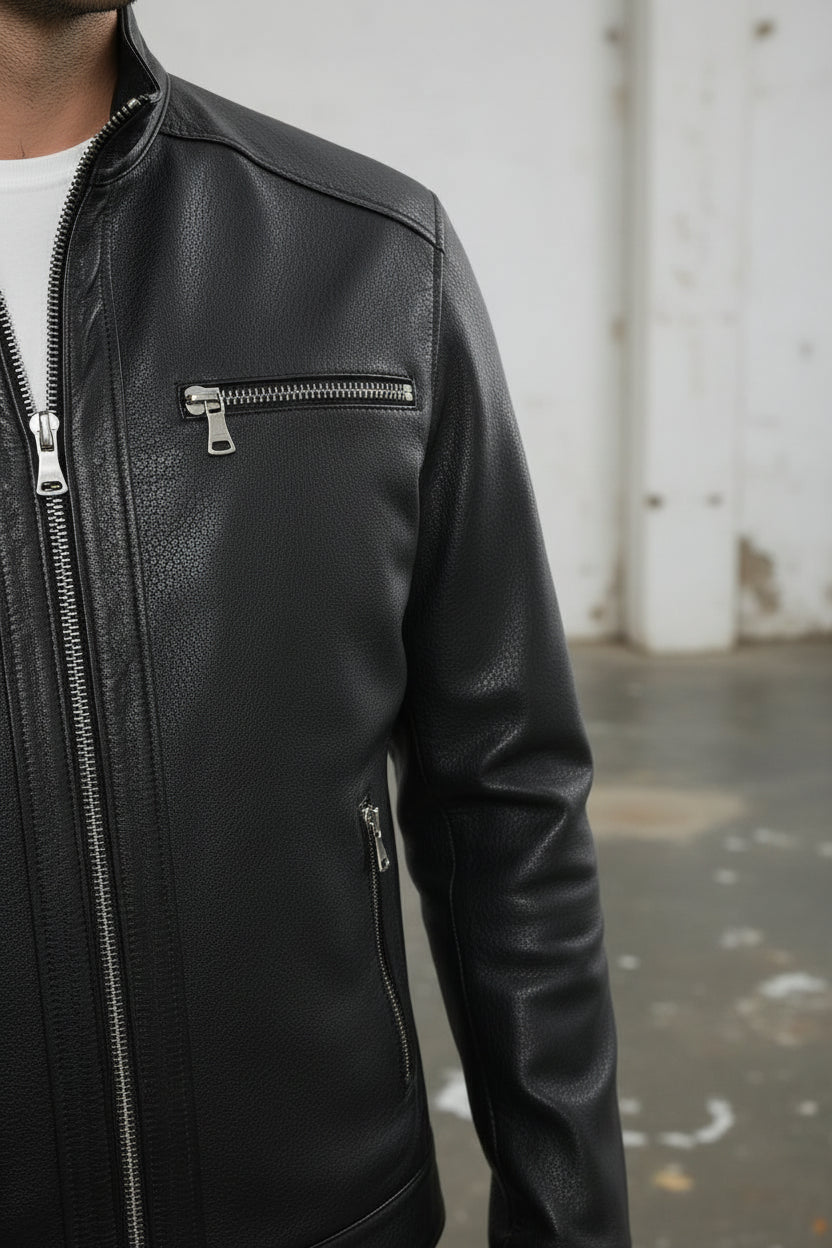 Men's Handmade Racer Leather Jacket