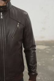 Men's Handmade Cafe Racer Leather Jacket