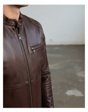 Men's Handmade Cafe Racer Leather Jacket