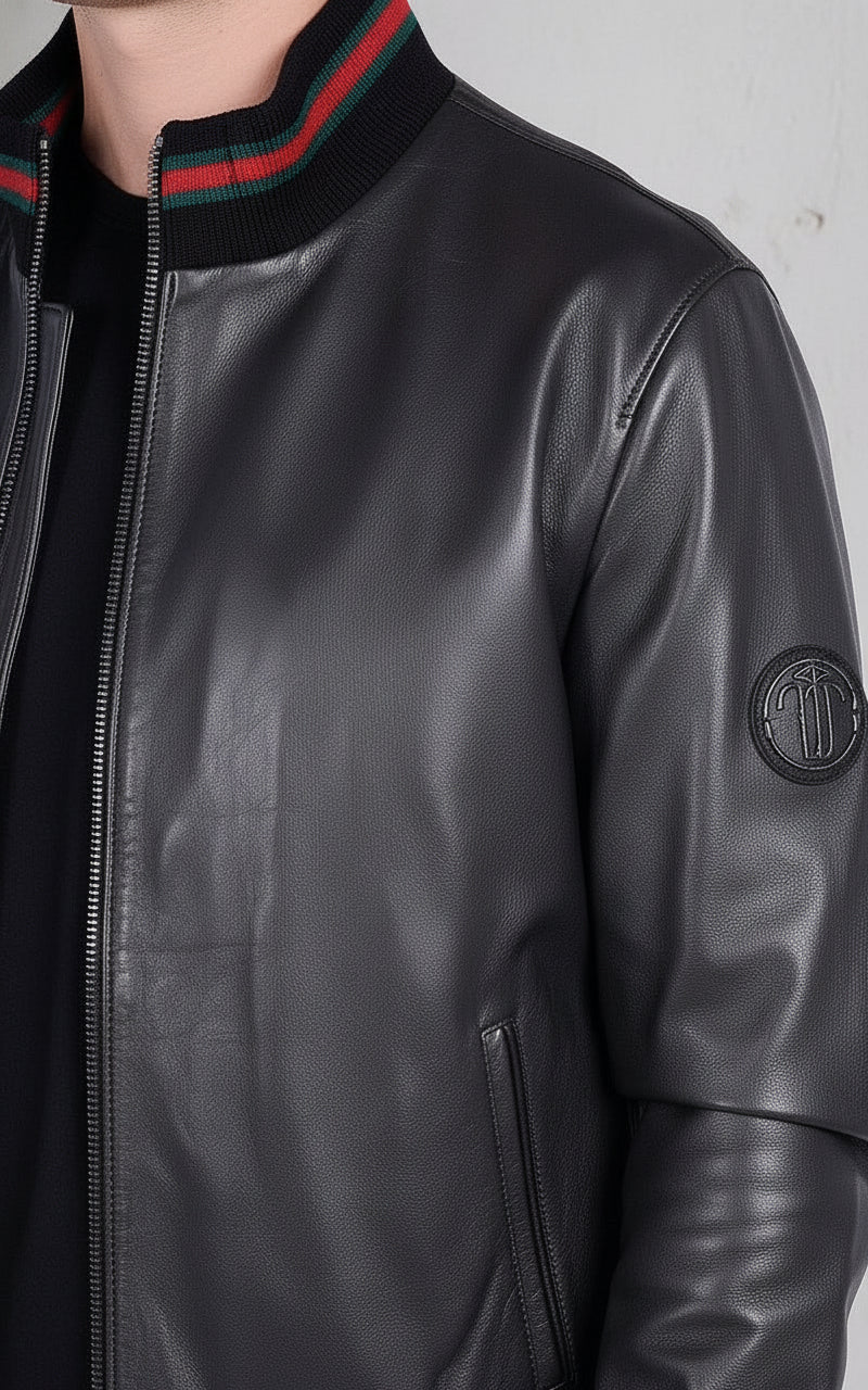 Men's Handmade Bomber Leather Jacket