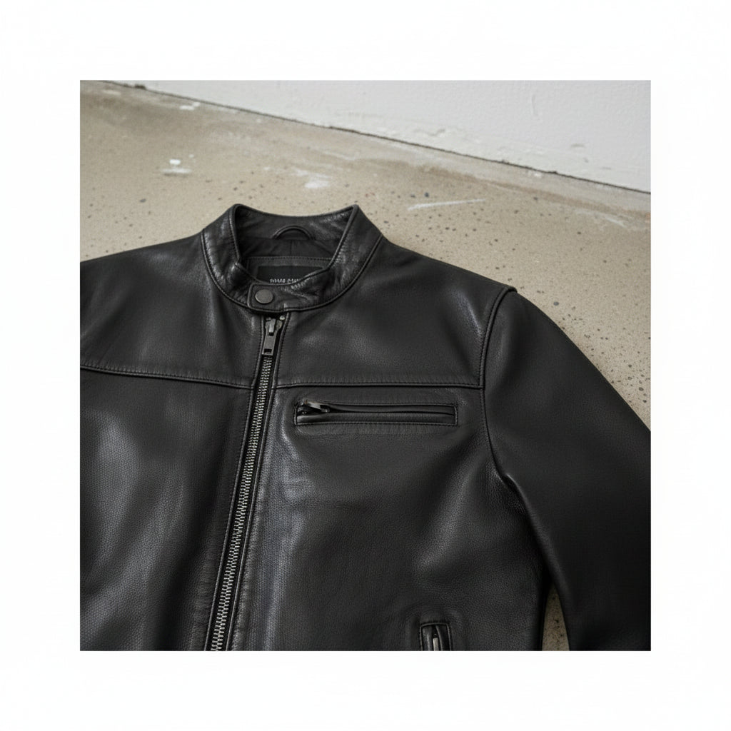 Men's Handmade Cafe Racer Leather Jacket
