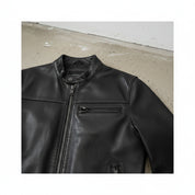 Men's Handmade Cafe Racer Leather Jacket