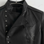 Handmade Artisan-made Black Lambskin Jacket for Men, Custom Tailored Steampunk Coat