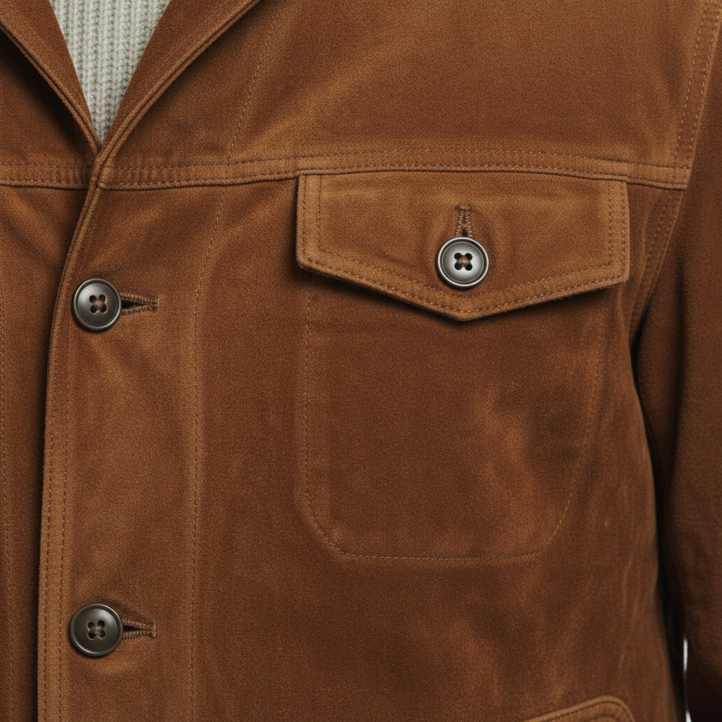 Men's Handmade Field Jacket Suede Jacket