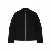 close-up-lay-flat - Men charcoal Black jacket, suede slim fit jacket, black suede jacket men