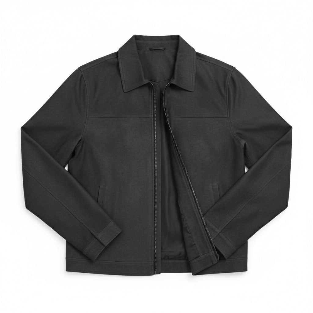 close-up-lay-flat - Men's Shirt Jacket, Men's Casual Jacket, Imitation Suede Jacket, Minimalist Jacket