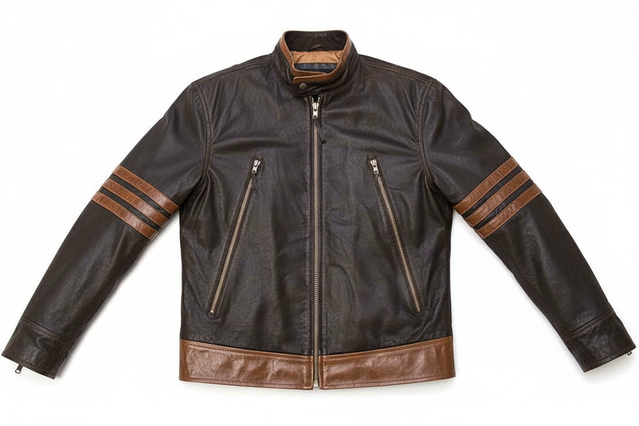 close-up-lay-flat - X Men Wolverine Leather Jacket, Xmen Wolverine Leather Jacket