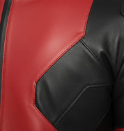 close-up-leather - Black and Red Leather Jacket for Bikers/ Racers, Leather Biker Jacket