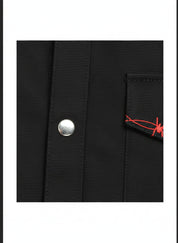 close-up-leather - Hand sewn men denim devil jacket, Satan skull printed denim jean jacket