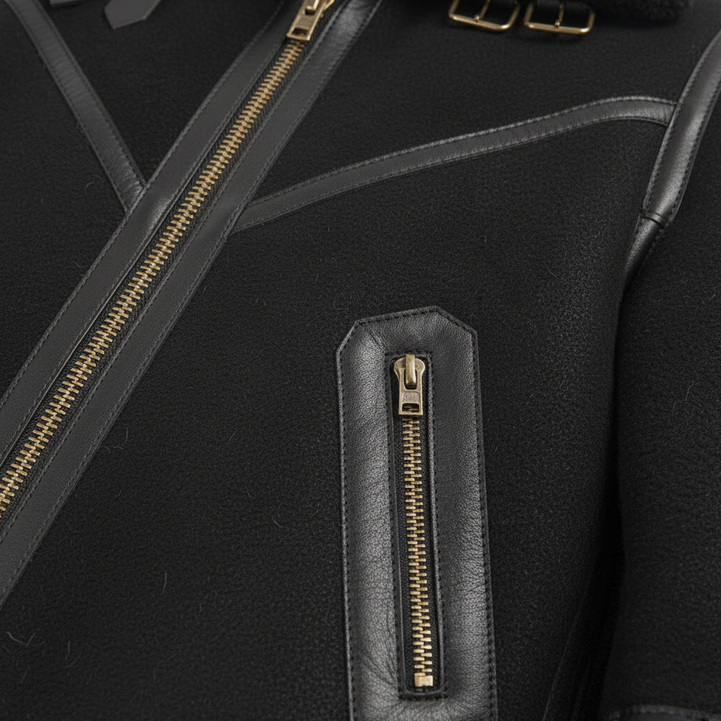 close-up-leather - Handmade Men Black Suede Leather Jacket , motorcycle fashion Jacket