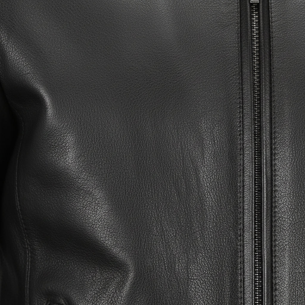 close-up-leather - Men Black biker leather jacket Men Black Slim fit motorcycle leather jacket