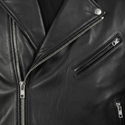 close-up-leather - Men Black Leather Biker Jacket, Mens wide collar jacket , Mens Jackets