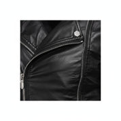 close-up-leather - Men Black Leather Slim fit Biker Jacket, Men Leather Outerwear for Racers