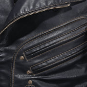 close-up-leather - Men Black Leather Stylish Biker Jacket, Racer Jacket for ,Fashion Jacket