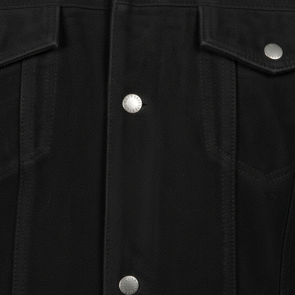 close-up-leather - Men black suede trucker jacket, suede multi pocket jacket, Jacket for men