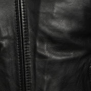 close-up-leather - Men Slim Fit Black Sheep Leather Biker Jacket, Men Premium Leather Motorcycle Jacket