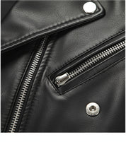 close-up-leather - Mens black biker leather jacket belted Jacket, Men black leather jacket