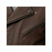 close-up-leather - Men's Cafe Racer Leather Jacket, Biker Jacket, Leather Moto Jacket, Handmade Motorcycle Jacket