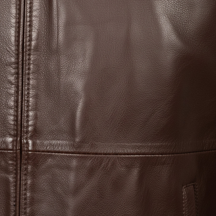 close-up-leather - Men's Cafe Racer Leather Jacket, Biker Leather Jacket, Motorcycle Leather Jacket, Leather Moto Jacket