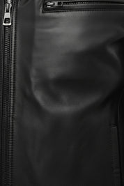 close-up-leather - Men's Cafe Racer Leather Jacket, Motorcycle Leather Jacket, Handmade Biker Jacket