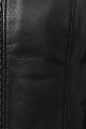 close-up-leather - Men's Classic Leather Jacket, Leather Shirt Collar Jacket, Handmade Leather Jacket, Minimalist Leather Jacket