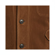 close-up-leather - Men's Field Jacket, Men's Safari Jacket, Suede Leather Jacket, Cognac Brown Jacket