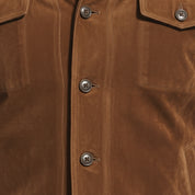 close-up-leather - Men's Field Suede Jacket, Suede Field Jacket, Men's Casual Suede Jacket, Brown Suede Jacket