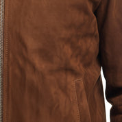 close-up-leather - Men's Handmade Brown Suede Biker Jacket