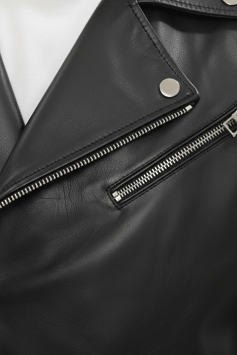 close-up-leather - Men's Moto Leather Jacket, Biker Jacket, Motorcycle Jacket, Leather Moto Jacket