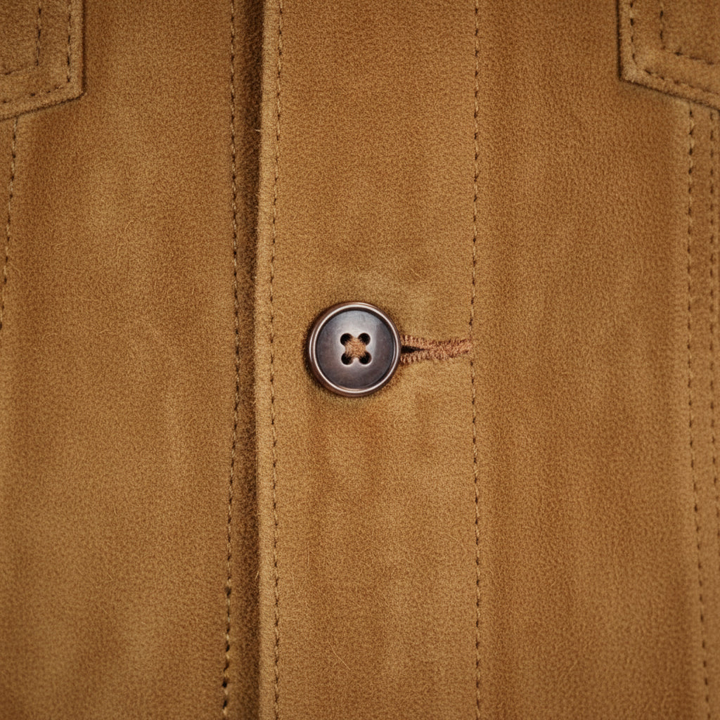 close-up-leather - Men's Tan Brown Suede Trucker Jacket